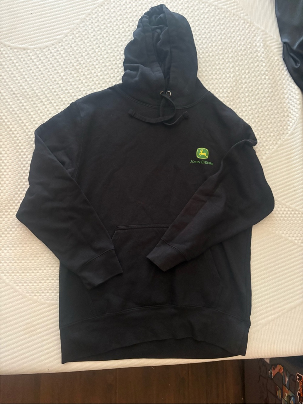John Deere Black Hoodie with Green Logo